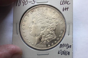 1890-S   FULL BREAST FEATHERS     UNC+++   MORGAN SILVER DOLLAR - Picture 1 of 2