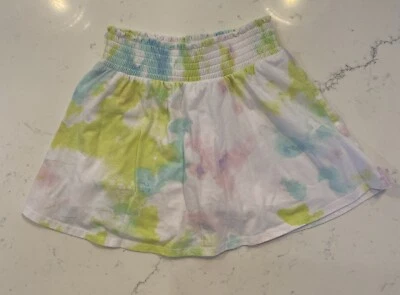 Arizona Girls Casual Skirt Size 6/6X White Green Blue Stretch Under Shorts - Image 1 of 4