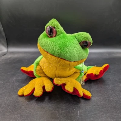 Ganz Webkinz Plush tree frog green 8" Toy with Sealed Code HM109 - Image 1 of 4