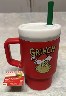 Novo com etiquetas Infantino The Grinch My 1st Tumbler, copo de silicone Sippy. VERMELHO - Imagem 1 de 3
