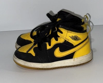 Nike 640735-035 Jordan 1 Retro Mid Low New Love Sneakers 7C Baby Toddler Yellow - Image 1 of 4