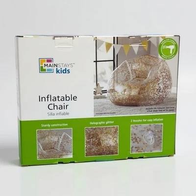 Silla inflable para niños Mainstays con purpurina holográfica Soporta hasta 250 lbs 38" Foto 1 de 4