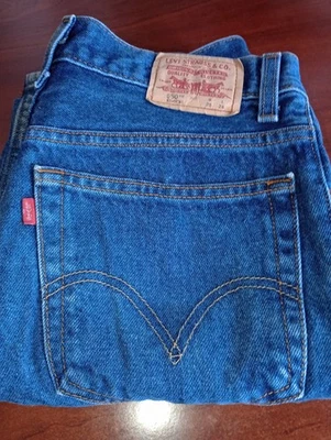 Levi's 550 STUDENT Jeans Adult 28x28 Blue Relaxed Fit Straight Leg - Image 1 of 4