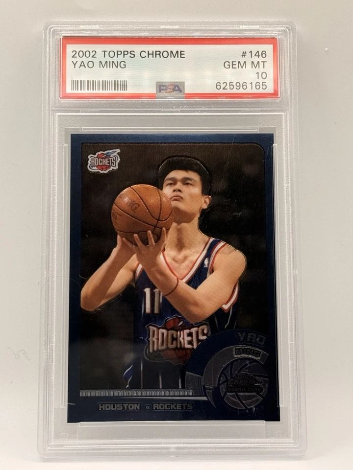 2002 Topps Chrome 146 Yao Ming PSA 10 Rookie Card RC Houston Rockets Top Draft - Imagem 1 de 2