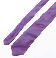 Autograph Mens Purple Striped Silk Pointed Tie One Size