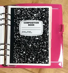 Composition Book Dashboard made for use with Filofax A5 Planner~ - Picture 1 of 3