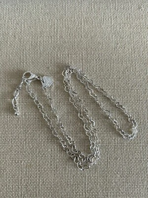 Оригами сова «снят с производства» 16 «- 18» Серебряный сердце значок цепочка «новый» - Изображение 1 из 4