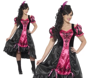 Adult Sassy Saloon Costume Plus Size Curves Wild West Ladies Fancy Dress New - Picture 1 of 6