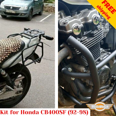 Sistema portaequipajes para Honda CB 400 SF Protector motor CB 400 Kit portaequipajes Foto 1 de 4