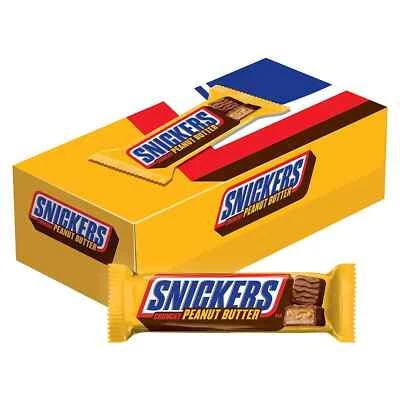 Barras de caramelo de chocolate cuadradas con mantequilla de maní Snickers paquete de 18 1,78 oz Foto 1 de 4