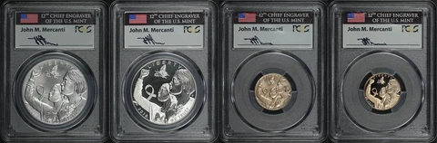 2018 Breast Cancer Awareness Pink Gold, Silver Set FDOI PCGS MS/PR-70 Mercanti Cover