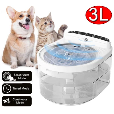 Fuente de agua inalámbrica 3L para gatos sensor de movimiento automático dispensador para mascotas perros 3 modos Foto 1 de 4