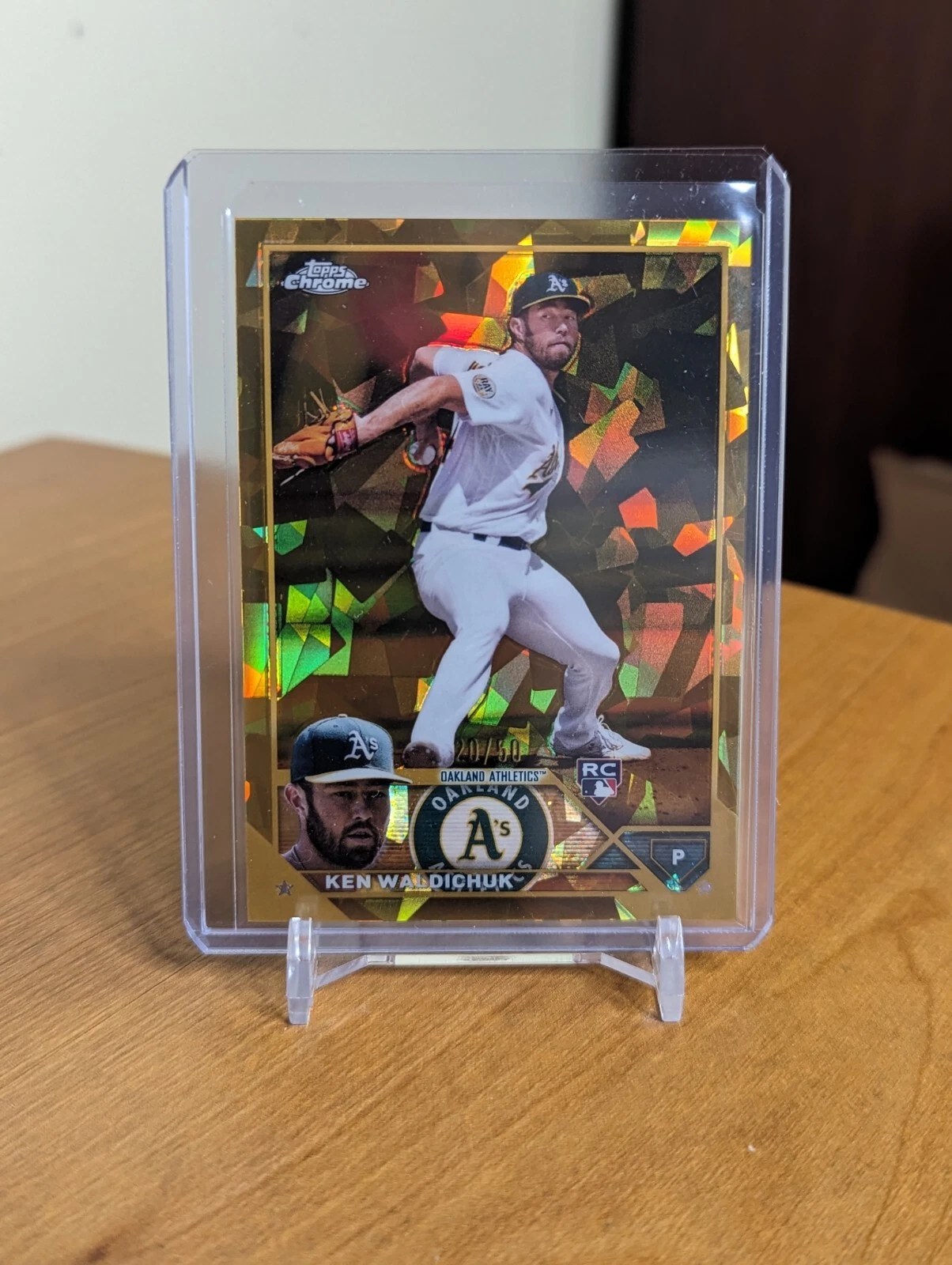 2023 Topps Chrome Sapphire Gold Parallel Ken Waldichuk Rookie /50 Oakland RC