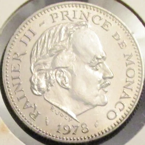MONACO, RAINIER III, 5 FRANCS 1978, NON CIRCULÉ++, RARE. - Photo 1/2