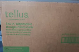 Tellus strapazierfähige Einweg-Kompostierbare Hoagie Klappschalen 200 Boxartikel #433466 - Bild 1 von 12