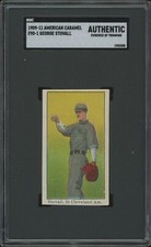 1909 E90-1 GEORGE STOVALL VG-EX AMERICAN CARAMEL SGC A BASEBALL CLEVELAND NAPS