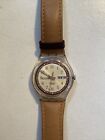 Vintage  Swatch watch tan brown leather strap . Needs New Battery