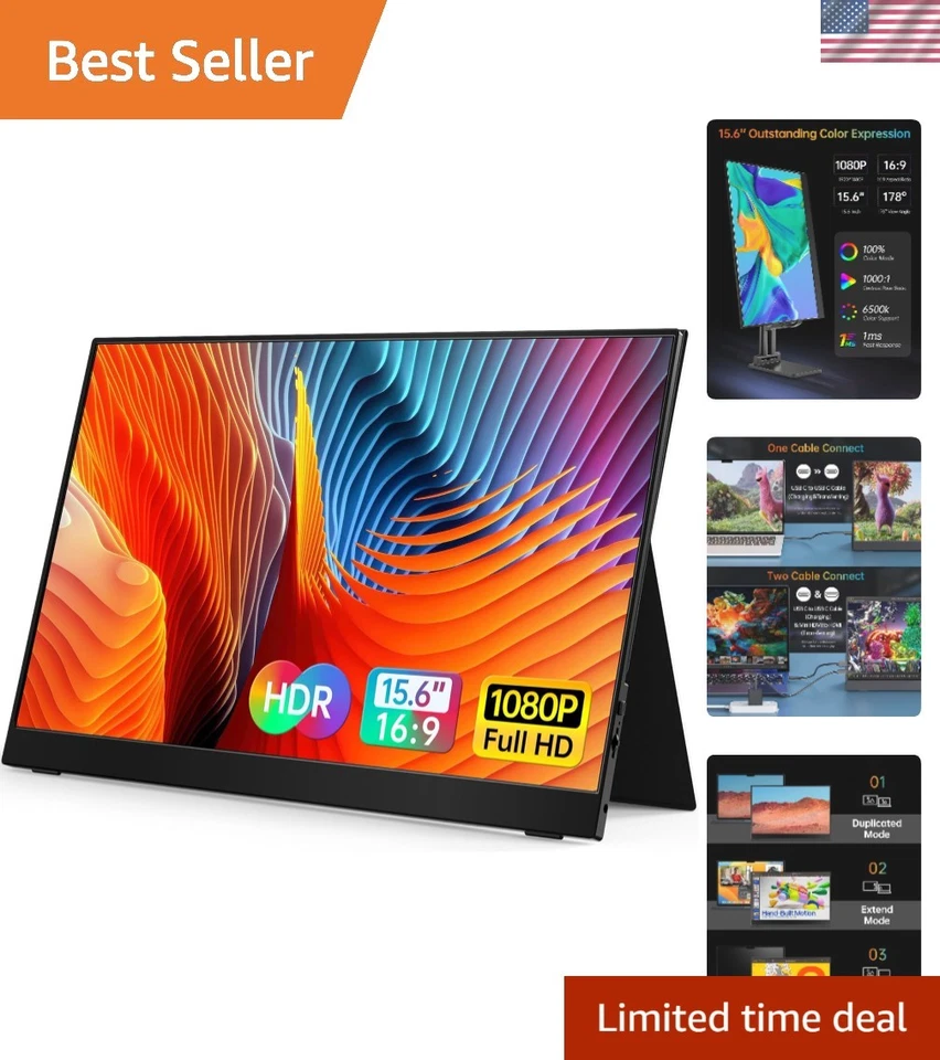 VILVA 15.6" Portable Monitor V156F1 USB-C wire included