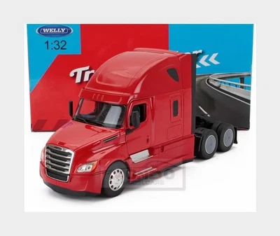 1:32 WELLY Freightliner Cascadia Tractor Truck 3-Assi 2018 Red WE32695WR - Immagine 1 di 2