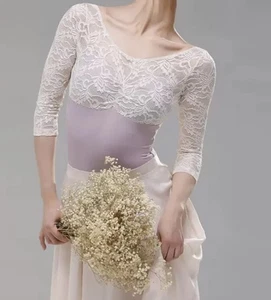 Ballet Leotard with Beautiful Lace Ballet Dance Costume Adult Women's. Lavender - Picture 1 of 5