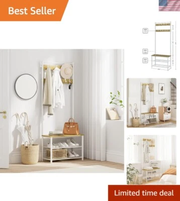 Árbol de pasillo que ahorra espacio con marco de metal duradero y soluciones de almacenamiento versátiles Foto 1 de 4