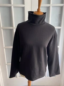 ZARA Black COMBO SWEATSHIRT High Collar ZIP Long Sleeve Size S  #O3852 NEW - Picture 1 of 7