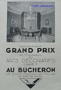 PUBLICITE AU BUCHERON GRAND PRIX EXPOSITION DES ARTS DECORATIFS DE 1925 AD PUB - Picture 1 of 1