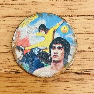 70' Bruce Lee Enter The Dragon Tin Disc Japanese Ultra Rare - Picture 1 of 2