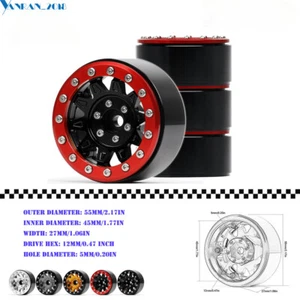 1,9" Alufelgen 12mm Sechskant Beadlock Felgen Räder Nabe für 1/10 RC Jimny TRX4 AXI03007 F350 - Bild 1 von 29