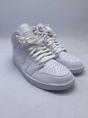 Jordan 1 Mid White 554724-130 Men’s Sizes 8-12 - Image 1 of 4