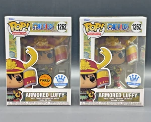 Funko Pop! One Piece Armored Luffy 1262 Chase & Common Set W/ Protectors-IN HAND - Picture 1 of 12
