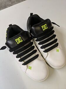 DC Shoes Sz 13 Court Graffik SE 300927 White Black and lime 