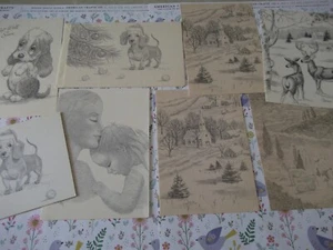 9 Vintage Unused Ann Adams Greeting cards~Christmas Dachshund~Sweet - Picture 1 of 12