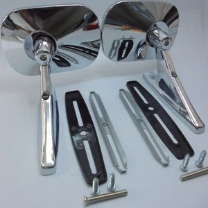 DATSUN BLUEBIRD 710 910 810 Maxima 200B 180B Chrome Square Door Side Mirrors - Picture 1 of 8