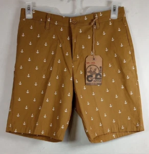 Pantalones cortos de mezclilla de cobre talla 30 verde blanco patrón de anclaje - nuevos con etiquetas - Imagen 1 de 10