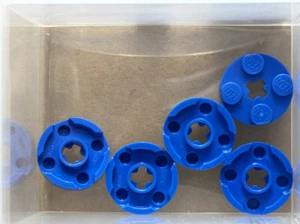 LEGO Parts - Blue Plate, Round 2 x 2 with Axle Hole - No 4032 - QTY 5 - Picture 1 of 1