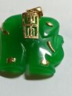 Beautiful elephant ? green jade with gold plated Pendant