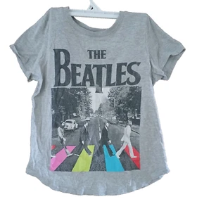 The Beatles Abbey Road Kids Gray Cotton T-Shirt Size Large - Picture 1 of 6