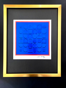 VICTOR VASARELY + SIGNED GEOMETRIC ABSTRACT PRINT FROM 1970 + WITH NEW FRAME