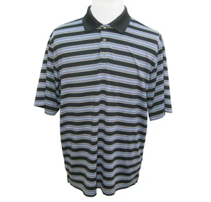 KIRKLAND Herren (Größe Large) blau gestreift Kurzarm Performance Polo Shirt Oberteil - Bild 1 von 4