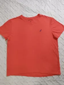 Nautica Herren T-Shirt Large Orange Kurzarm V-Ausschnitt - Bild 1 von 6