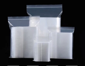 100 sacchetti con cerniera in plastica trasparente richiudibili serratura superiore borsa portaoggetti PE 2x3 3x4 4x5 - Foto 1 di 2