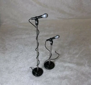 DOLL 1/6 FIGURE SCALE MINIATURE REPLICA MINI CORDED MUSIC MICROPHONE & STAND MS1 - Picture 1 of 2