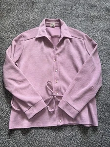Womens Jumper, Cardigan, Size 26, Purple, Stretch, Collared, Tie, Button Up - Picture 1 of 4