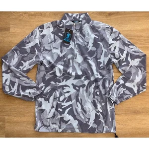 NWT Men's Scales 1/4 Zip Windbreaker Jacket - Small - Gray Camo - Picture 1 of 4