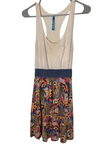 Free People Easy Breezy Combo Mini Dress XS Floral Colorblock Tank Y2K Boho - Bild 1 von 5