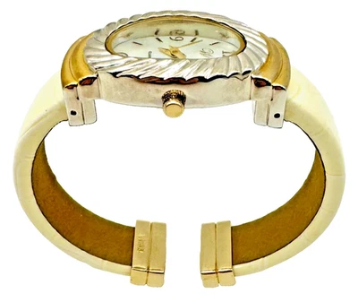 Relógio de pulso analógico Waltham pulseira de ouro e prata marfim cronógrafo - Imagem 1 de 4