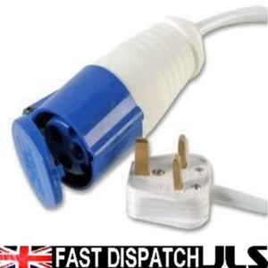 2M Mains electric hook up adaptor UK 16A Socket 13A Plug Caravan Converter Metre - Picture 1 of 1