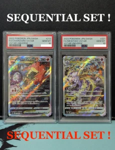PSA10 SEQUENTIAL Charizard 212/172 Mewtwo 221/172 SAR VSTAR Universe Pokemon - Picture 1 of 3