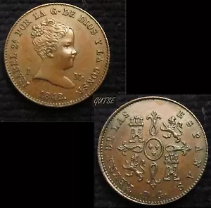 *GUTSE*307-ISABEL II, 1 MARAVEDI 1842, MADRID *DG*, DEP. DE GRABADO, RARA, S/C - Foto 1 di 1